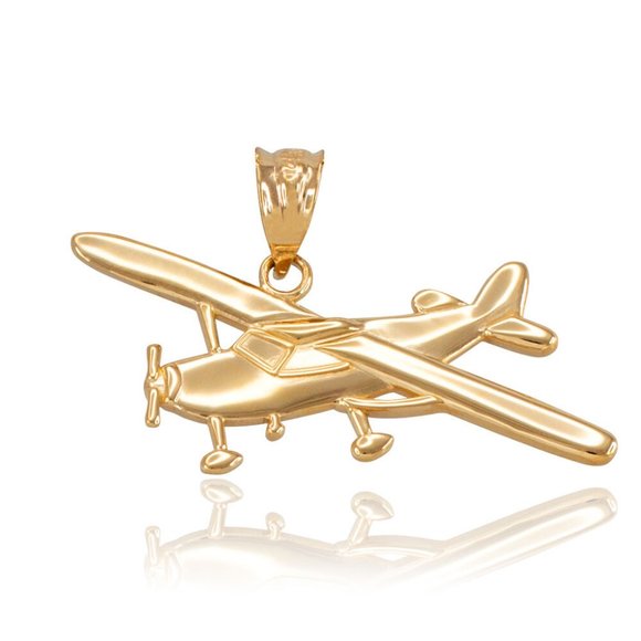Solid Gold Piper Tri Pacer PA-20 AirPlane Pendant